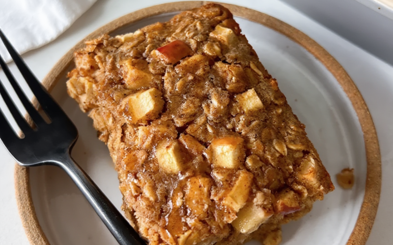 High Protein Healthy Apple Baked Oatmeal
