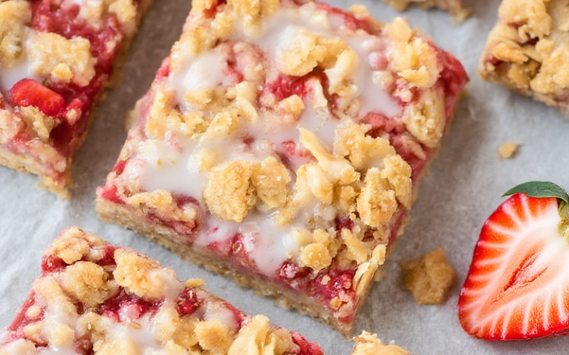 Delicious Strawberry Oatmeal Bars