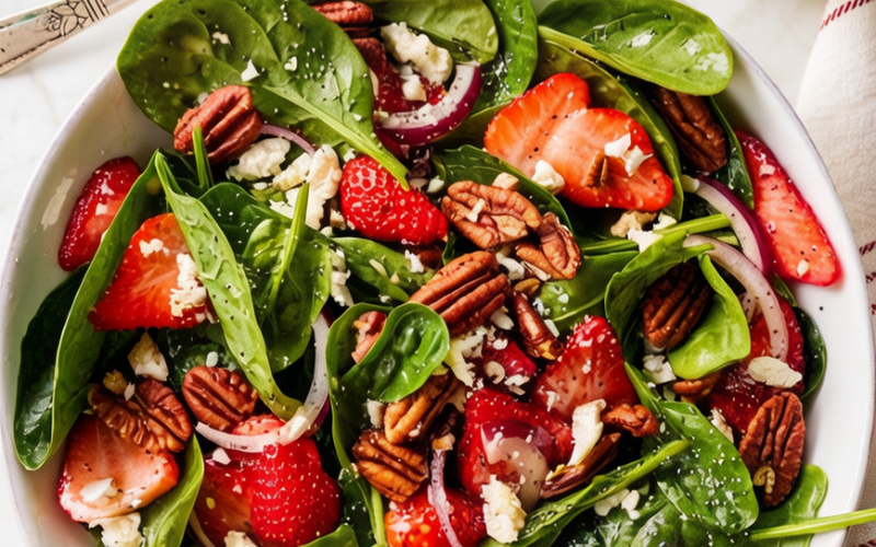 classic spinach strawberry salad