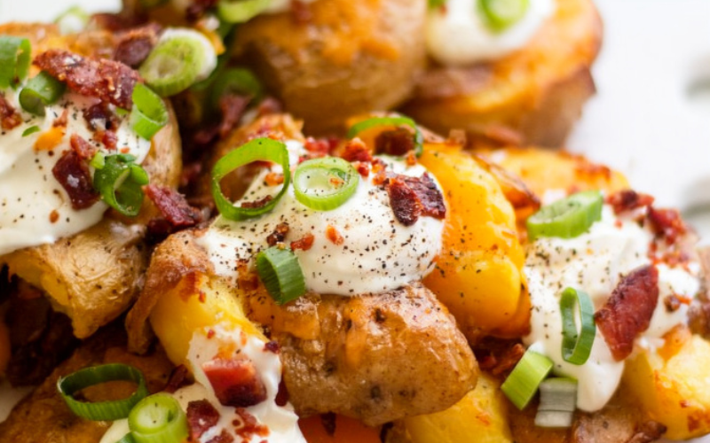 Crispy Loaded Smashed Potatoes